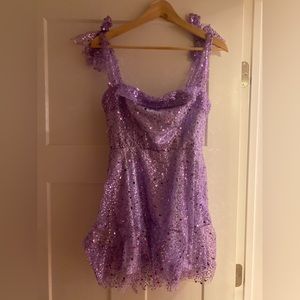 Lucy in the Sky Zev Sequin mini dress purple size small